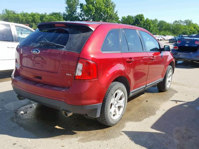 2FMDK3JC5DBB58209 - 2013 FORD EDGE SEL MAROON photo 4