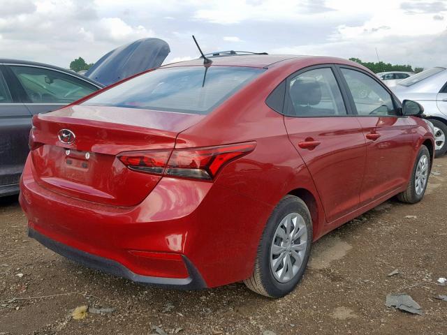 3KPC24A31KE076652 - 2019 HYUNDAI ACCENT SE RED photo 4