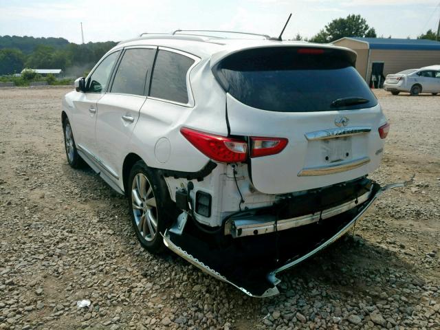 5N1CL0MM2EC529923 - 2014 INFINITI QX60 HYBRI WHITE photo 3