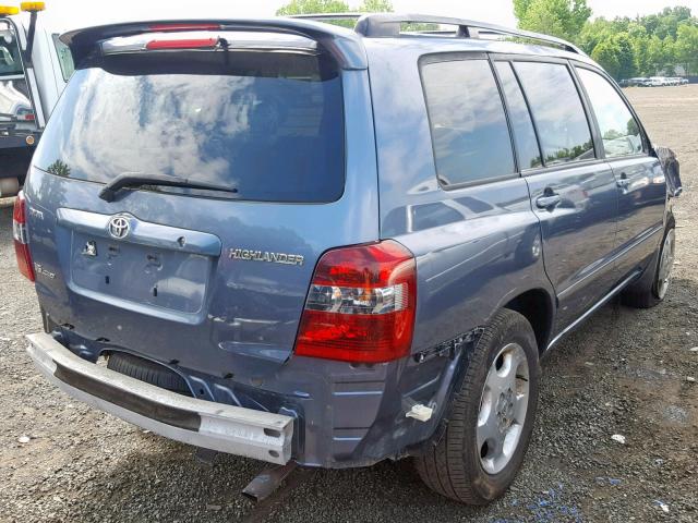 JTEEP21A640018055 - 2004 TOYOTA HIGHLANDER BLUE photo 4