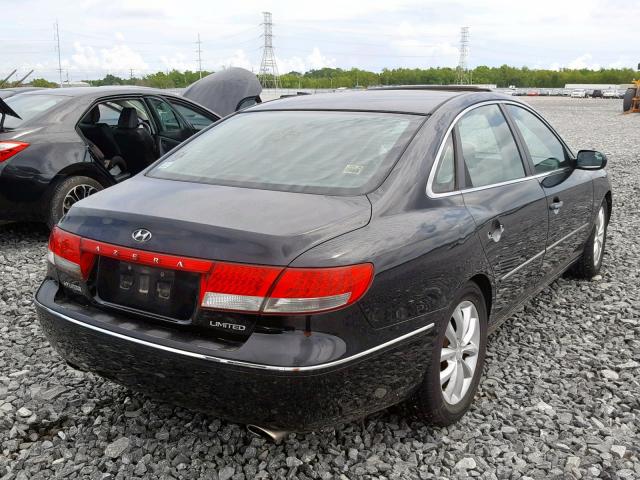 KMHFC46F16A052417 - 2006 HYUNDAI AZERA SE BLACK photo 4