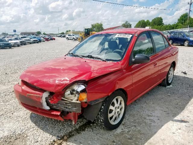 KNADC125746303235 - 2004 KIA RIO RED photo 2