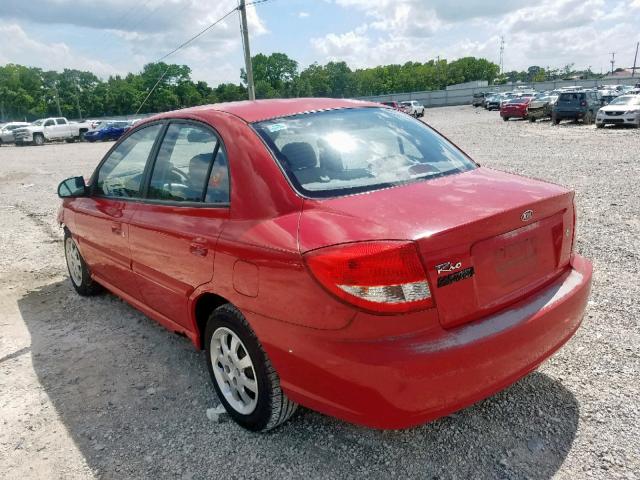 KNADC125746303235 - 2004 KIA RIO RED photo 3