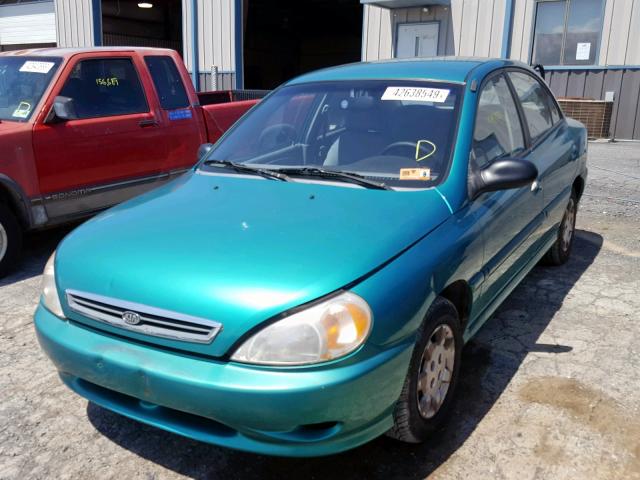 KNADC123516046005 - 2001 KIA RIO GREEN photo 2