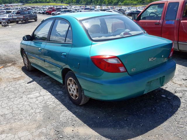 KNADC123516046005 - 2001 KIA RIO GREEN photo 3