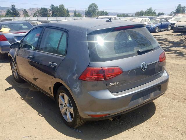 3VW217AU8HM025296 - 2017 VOLKSWAGEN GOLF S GRAY photo 3