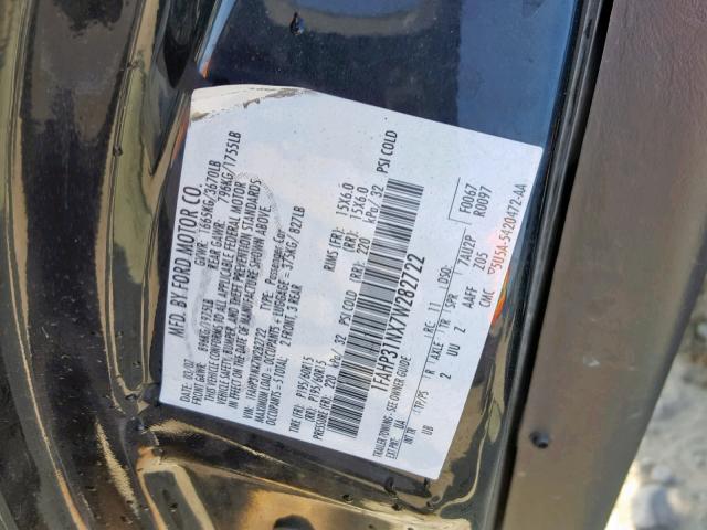 1FAHP31NX7W282722 - 2007 FORD FOCUS ZX3 BLACK photo 10