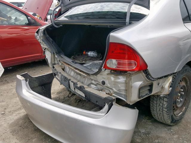 2HGFA16326H028788 - 2006 HONDA CIVIC DX V SILVER photo 9