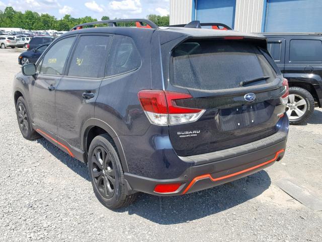 JF2SKAPCXKH474407 - 2019 SUBARU FORESTER S BLUE photo 3