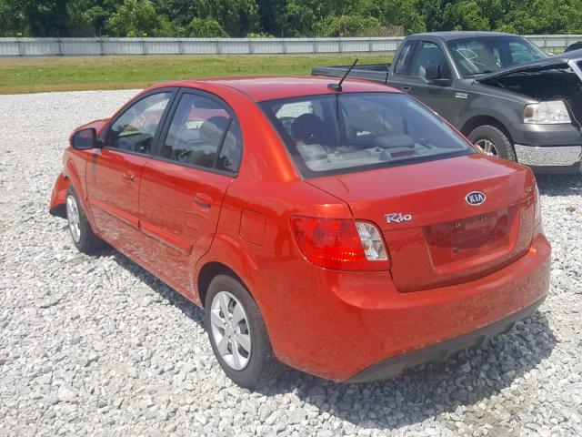 KNADH4A32A6687892 - 2010 KIA RIO LX ORANGE photo 3