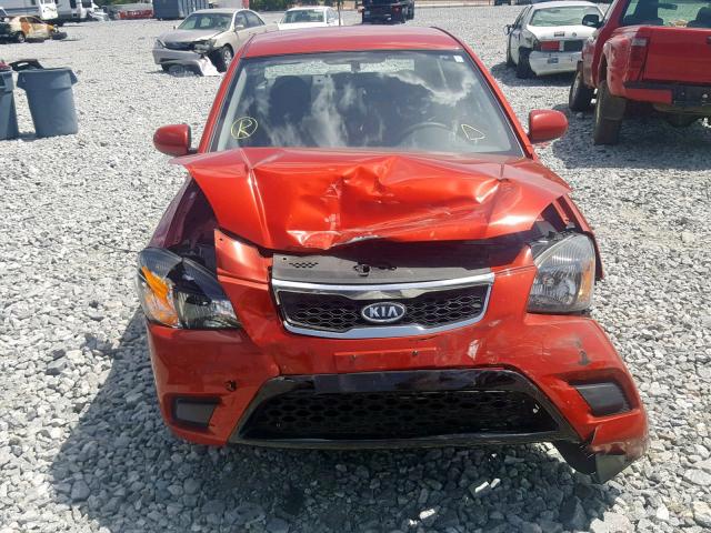 KNADH4A32A6687892 - 2010 KIA RIO LX ORANGE photo 9