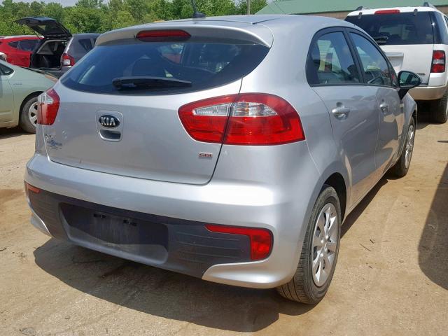 KNADM5A35G6676511 - 2016 KIA RIO LX SILVER photo 4