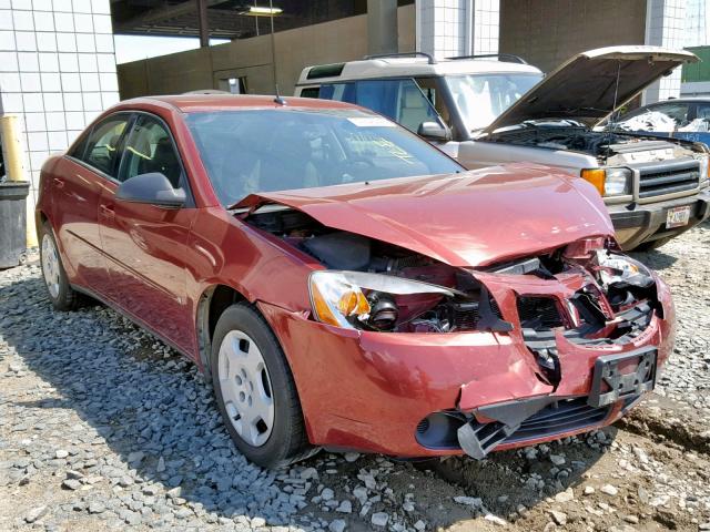 1G2ZF57B084300852 - 2008 PONTIAC G6 VALUE L MAROON photo 1