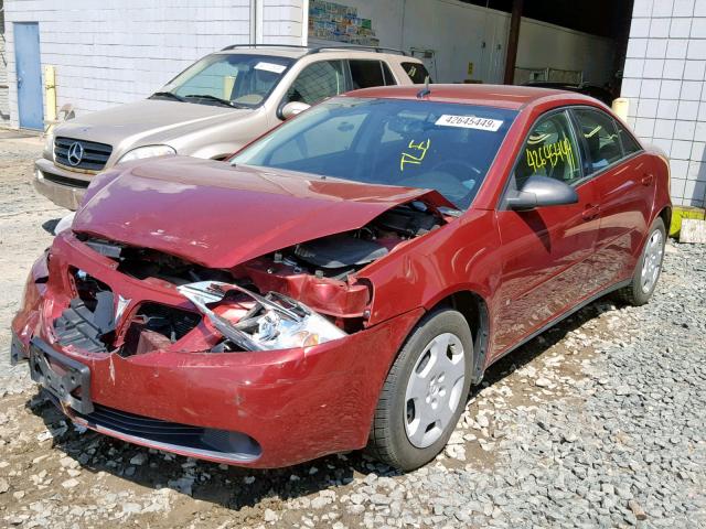 1G2ZF57B084300852 - 2008 PONTIAC G6 VALUE L MAROON photo 2