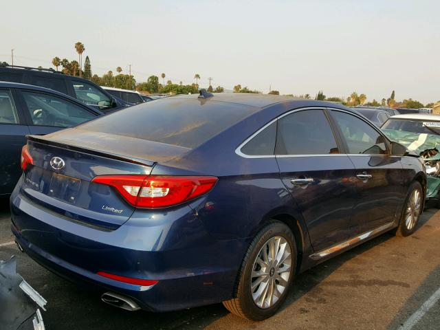 5NPE34AF6FH189112 - 2015 HYUNDAI SONATA SPO BLUE photo 4