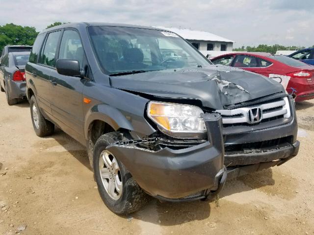 5FNYF18167B025436 - 2007 HONDA PILOT LX GRAY photo 1