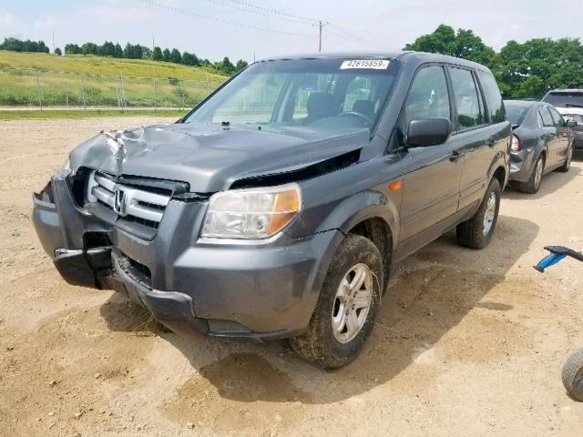 5FNYF18167B025436 - 2007 HONDA PILOT LX GRAY photo 2