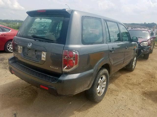 5FNYF18167B025436 - 2007 HONDA PILOT LX GRAY photo 4