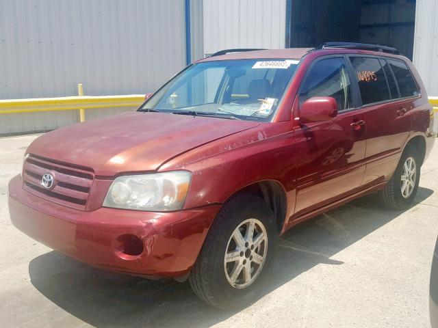 JTEDP21A940013914 - 2004 TOYOTA HIGHLANDER RED photo 2