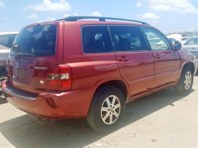 JTEDP21A940013914 - 2004 TOYOTA HIGHLANDER RED photo 4