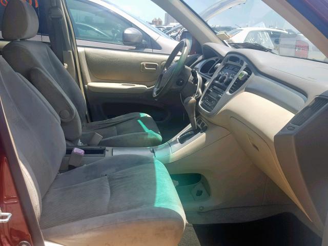 JTEDP21A940013914 - 2004 TOYOTA HIGHLANDER RED photo 5