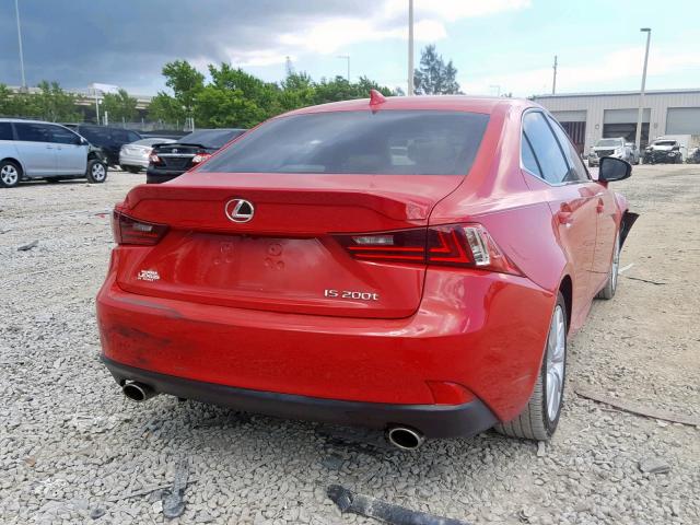 JTHBA1D23G5003882 - 2016 LEXUS IS 200T RED photo 4