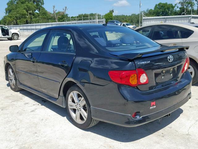 1NXBE40E29Z046315 - 2009 TOYOTA COROLLA XR BLACK photo 3