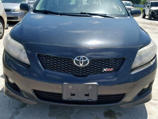 1NXBE40E29Z046315 - 2009 TOYOTA COROLLA XR BLACK photo 9