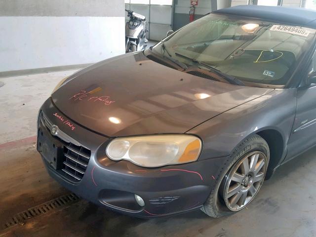 1C3EL55R84N263500 - 2004 CHRYSLER SEBRING LX CHARCOAL photo 9