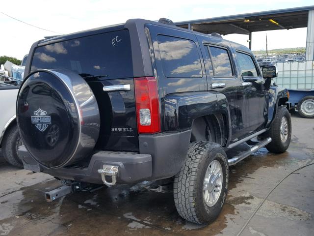 5GTDN13EX78220119 - 2007 HUMMER H3 BLACK photo 4