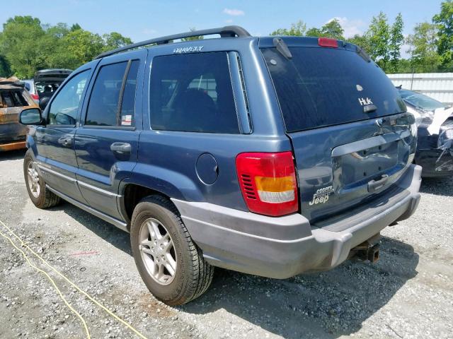 1J4GX48S62C165277 - 2002 JEEP GRAND CHER BLUE photo 3