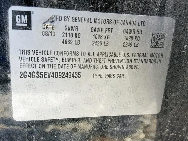 2G4GS5EV4D9249435 - 2013 BUICK REGAL PREM BLACK photo 10