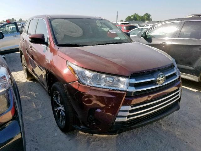 5TDZZRFH4KS290550 - 2019 TOYOTA HIGHLANDER MAROON photo 1