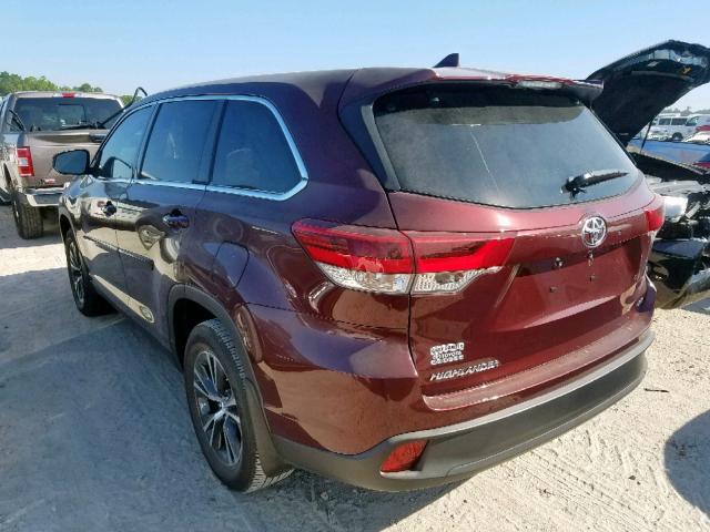 5TDZZRFH4KS290550 - 2019 TOYOTA HIGHLANDER MAROON photo 3