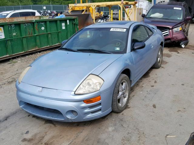 4A3AC44G73E064616 - 2003 MITSUBISHI ECLIPSE GS BLUE photo 2