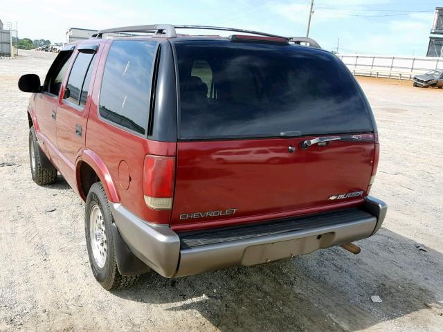 1GNDT13WXSK236040 - 1995 CHEVROLET BLAZER BURGUNDY photo 3