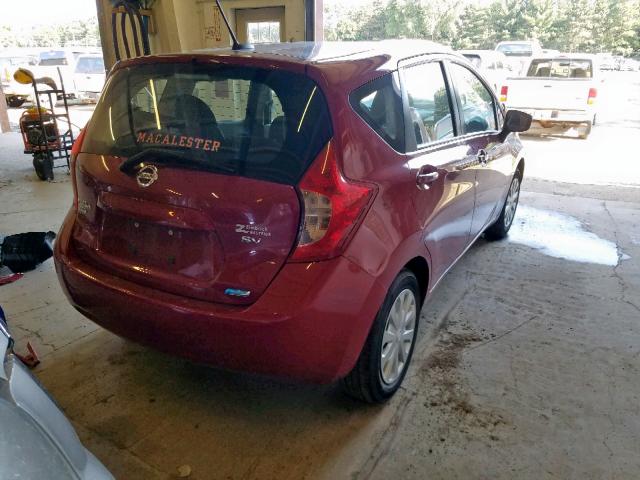 3N1CE2CP6FL414482 - 2015 NISSAN VERSA NOTE RED photo 4