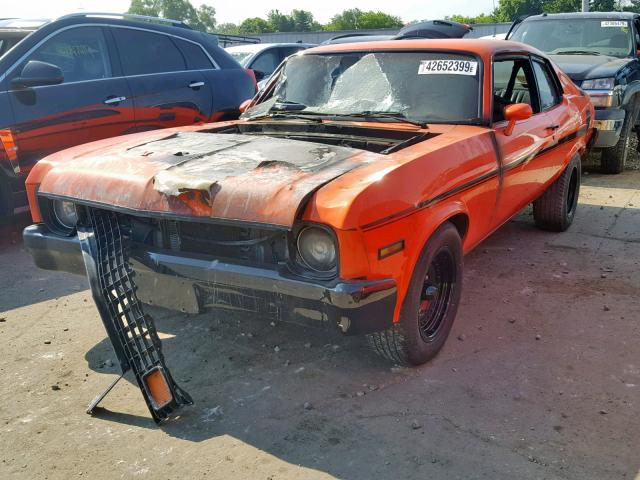 1Y27D3W300767 - 1973 CHEVROLET NOVA ORANGE photo 2