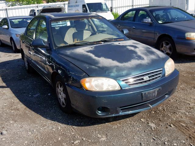 KNAFB121425140667 - 2002 KIA SPECTRA BA GREEN photo 1