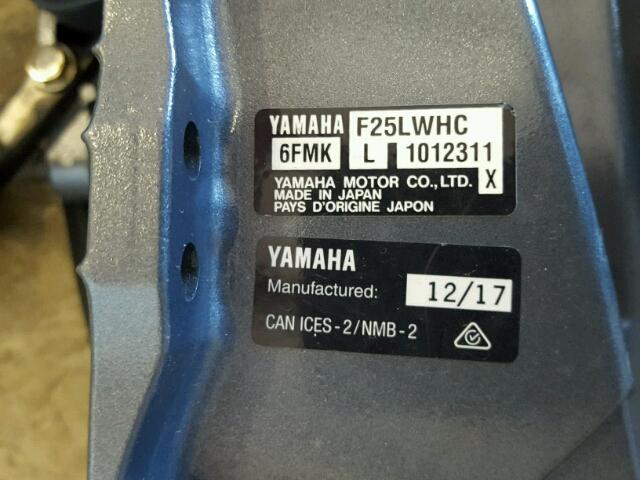 6FMKL1012311 - 2017 YAMAHA OUTBOARD GRAY photo 10