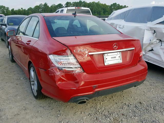 WDDGF4HB3DR256294 - 2013 MERCEDES-BENZ C 250 RED photo 3