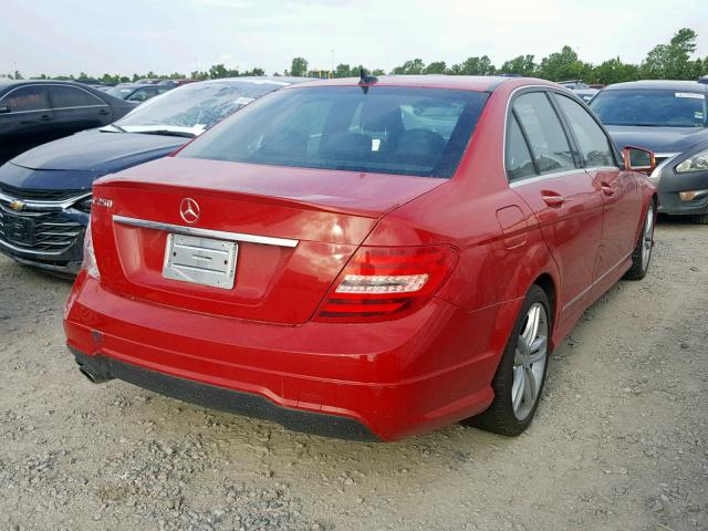 WDDGF4HB3DR256294 - 2013 MERCEDES-BENZ C 250 RED photo 4