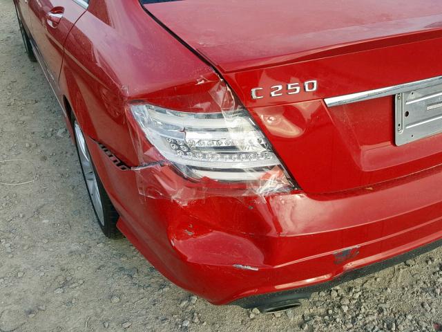 WDDGF4HB3DR256294 - 2013 MERCEDES-BENZ C 250 RED photo 9