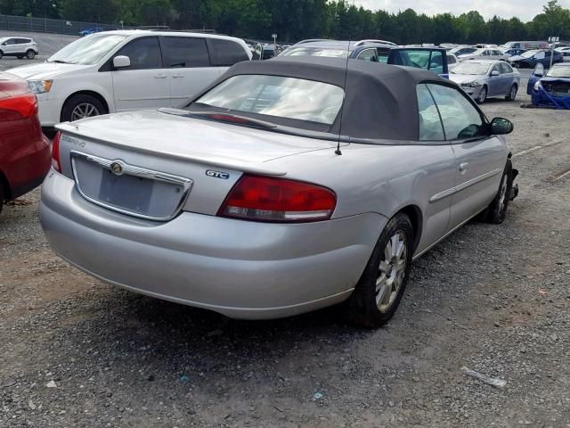 1C3EL75R45N614187 - 2005 CHRYSLER SEBRING GT SILVER photo 4