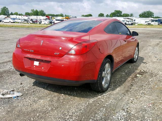 1G2ZH18N974109554 - 2007 PONTIAC G6 GT RED photo 4