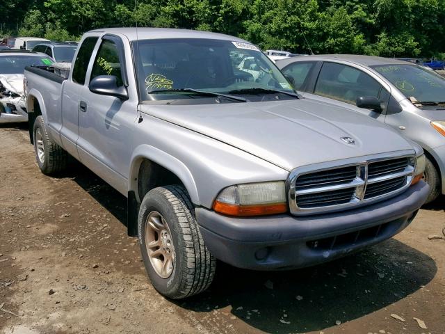 1D7HG12K84S662671 - 2004 DODGE DAKOTA SXT SILVER photo 1