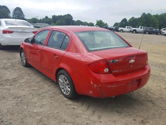 1G1AT58H197148349 - 2009 CHEVROLET COBALT LT RED photo 3