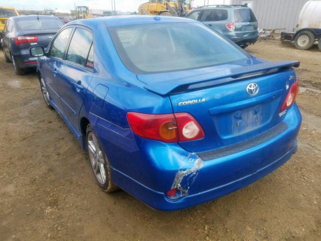 2T1BE4EE6AC033193 - 2010 TOYOTA COROLLA XR BLUE photo 3