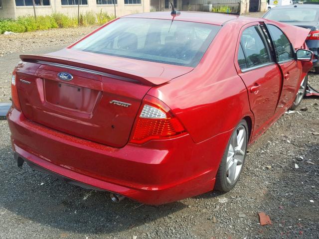 3FAHP0KC1CR370521 - 2012 FORD FUSION SPO RED photo 4