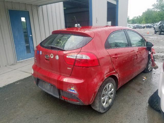 KNADM5A37D6132815 - 2013 KIA RIO LX RED photo 4